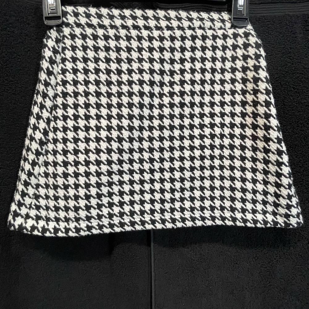 Black and White A-Line Mini Skirt